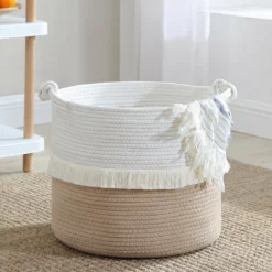 Ornavo Home Medium Round Woven Cotton Rope Boho Tassels Storage Basket -Premium Sales 05c9ce4d11864602876f59012fb226f4 10c4f7c2 11ea 44ac b892 fde410a80b30 1080x