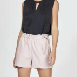 Greylin Gwen Retro Leather Shorts in Pink - women