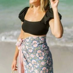 Victoria Dunn Daffodil Sun Hat in Black/Natural - women