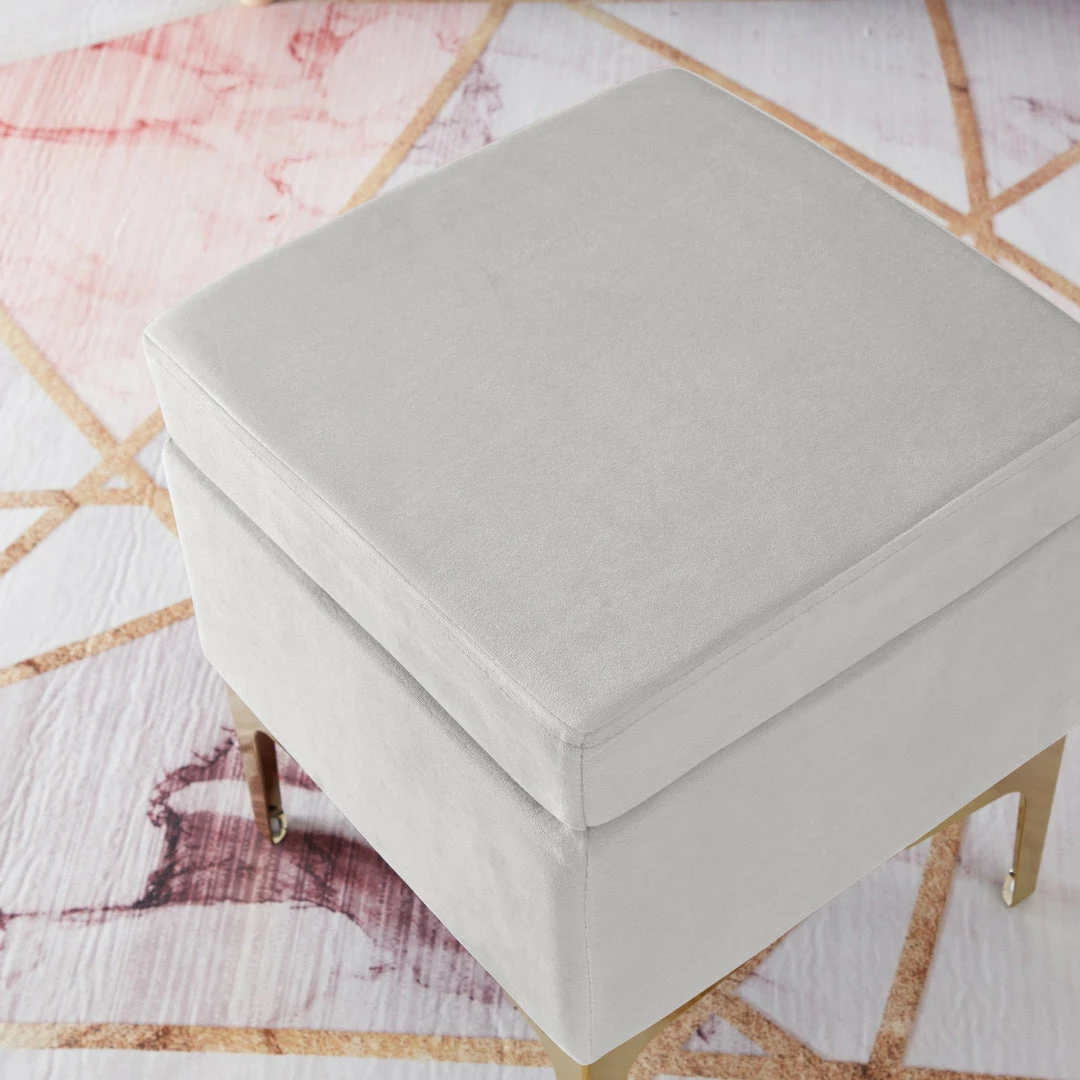 Ornavo Home Madison Square Velvet Ottoman 5 Ornavo Home Madison Square Velvet Ottoman - Image 3