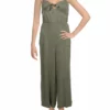 Pam & Gela Womens Adjustable Straps Wide Leg Jumpsuit