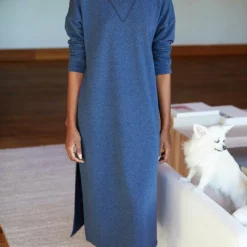 Emerson Fry Cozy Midi Dress In Heather Lake - women