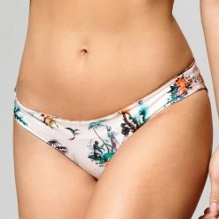 Agua Bendita Audrey Pavana Reversible Bottom in Rust/Tropical Surf Print - women