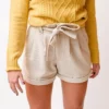 Greylin High Waist Corduroy Short in Cream - women