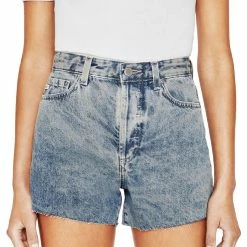 Adriano Goldschmied Womens Raw Hem High Rise Denim Shorts