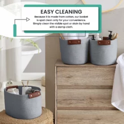 Ornavo Home 3 Pack Woven Cotton Rope Shelf Storage Basket with Leather Handles -Premium Sales 1999b65e02074d1a8ab248384073795f 4c172e02 6002 4e70 98dc 04671bd14a7b 1080x