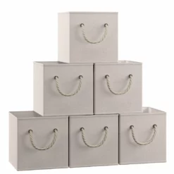 Ornavo Home Foldable Linen Storage Cube Bin with Rope Handles - Set of 6 -Premium Sales 1a2f78f0299b4bc984af39abd0c70861 dd1c522e 3378 4c4f ab75 7782761159fe 1080x