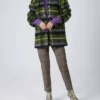 Stine Goya Lottie Jacket in Tartan Navy - women