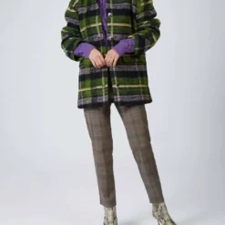 Stine Goya Lottie Jacket in Tartan Navy - women