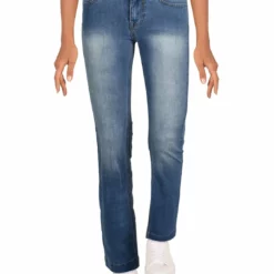 Vigoss Marley Womens Mid Rise Faded Bootcut Jeans