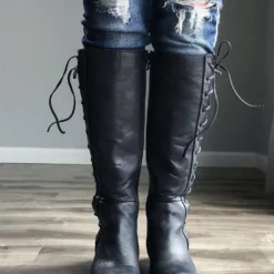 Volatile Untraveled Roads Tall Boots in Black Multi - women