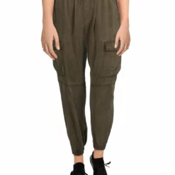Pam & Gela Womens Belted Ankle Jogger Pants