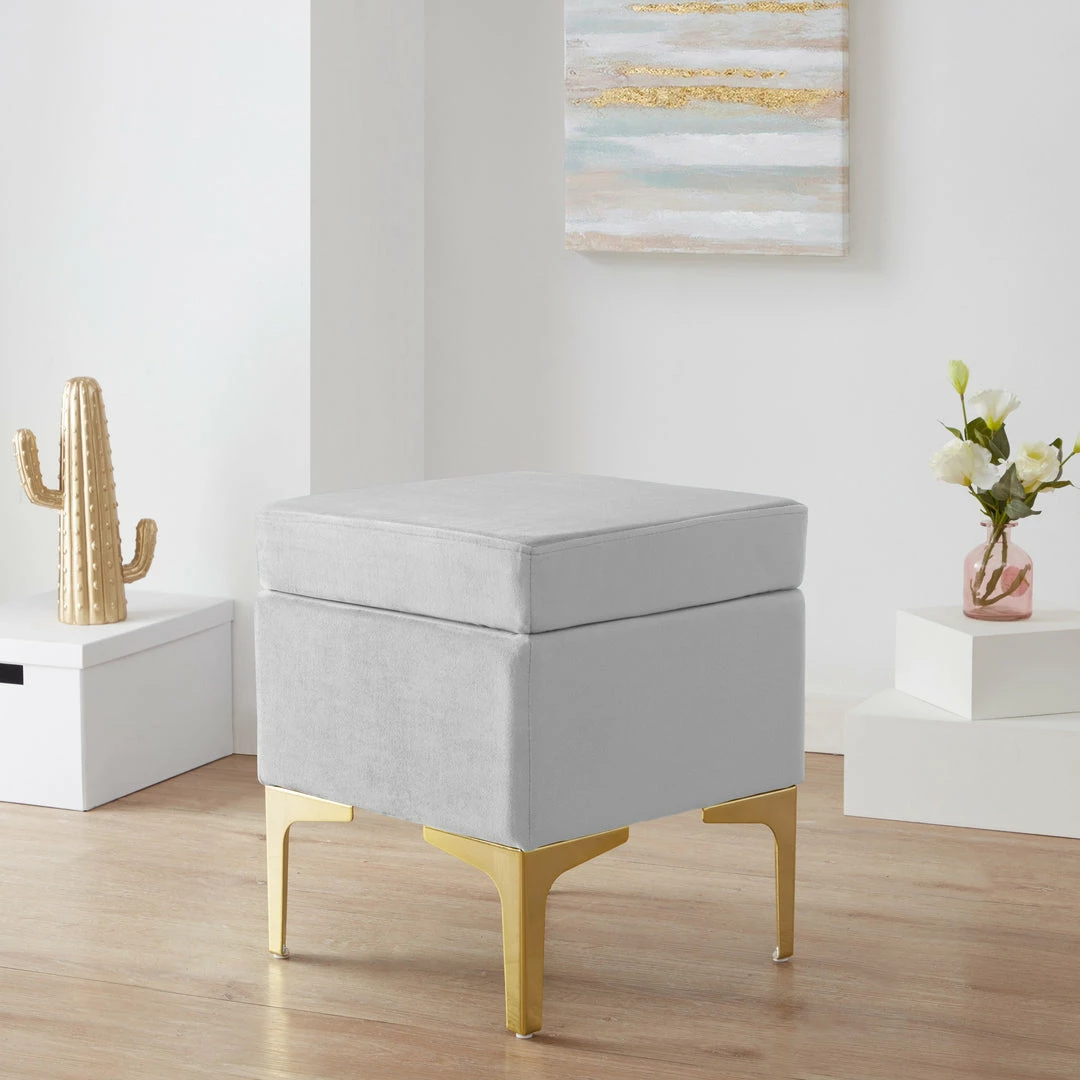 Ornavo Home Madison Square Velvet Ottoman 3 Ornavo Home Madison Square Velvet Ottoman