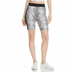 Pam & Gela Womens Snake Print High Rise Bike Shorts
