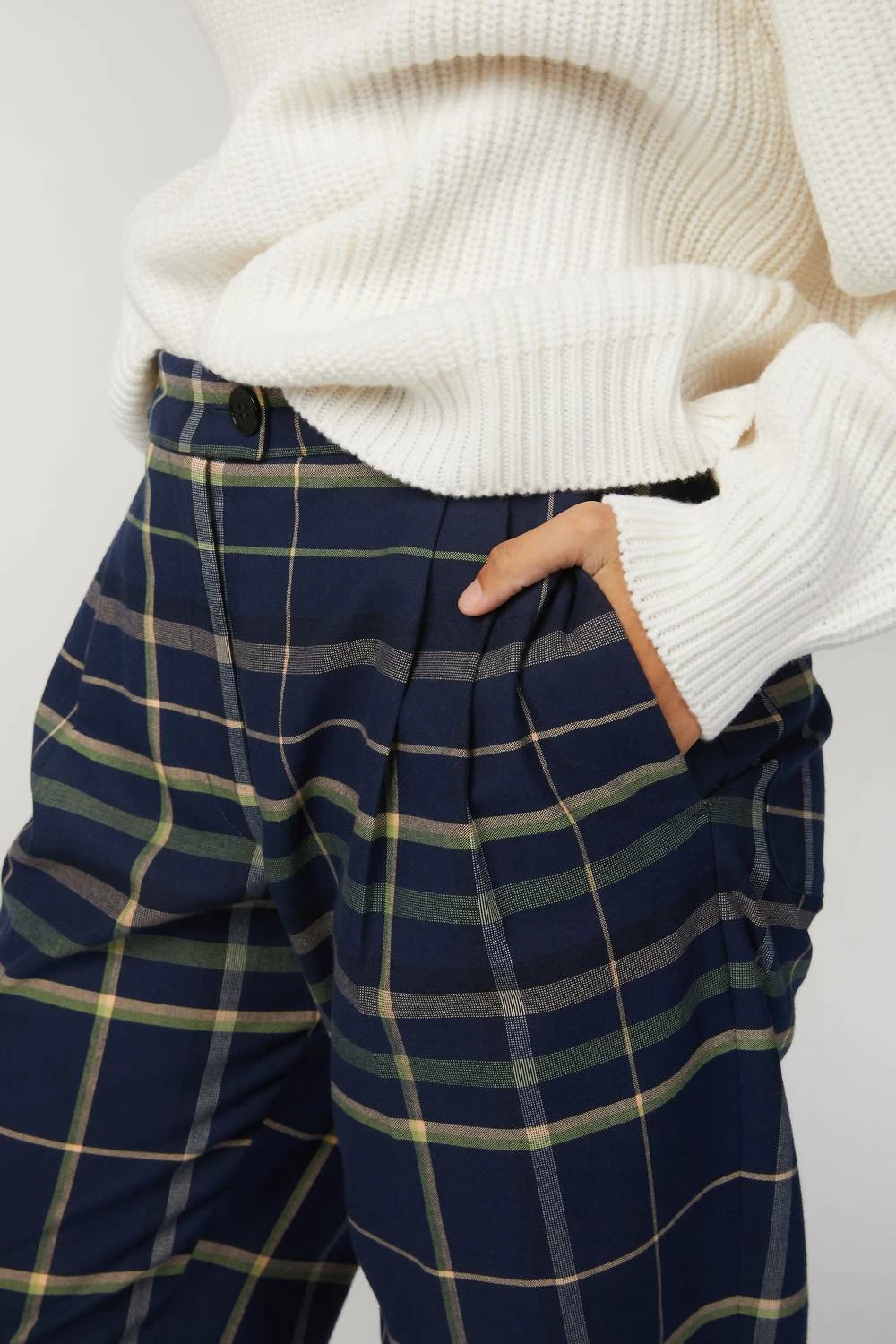 Stine Goya Laia Pants in Tartan Navy - women 6 Stine Goya Laia Pants in Tartan Navy - women - Image 4