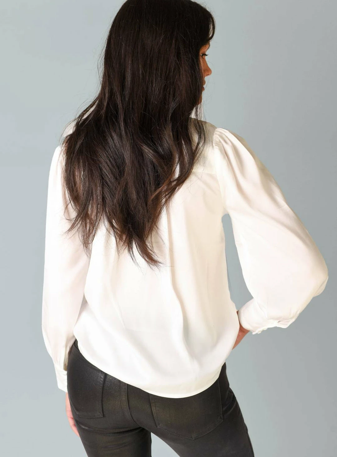 Greylin Edna Tie Neck Blouse in White - women 5 Greylin Edna Tie Neck Blouse in White - women - Image 3