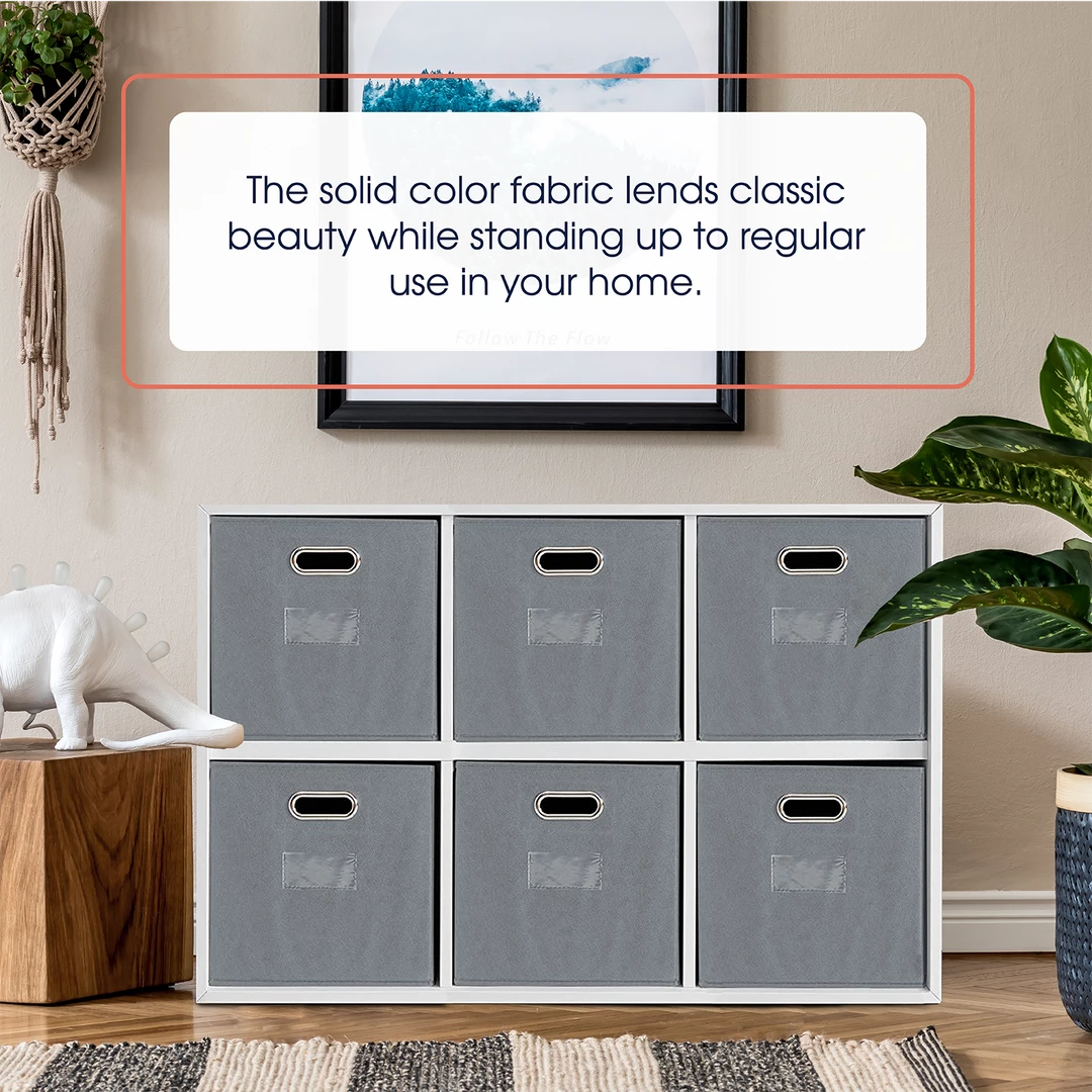 Ornavo Home Foldable Storage Cube Bin with Dual Handles & Window Pockets 8 Ornavo Home Foldable Storage Cube Bin with Dual Handles & Window Pockets - Image 6