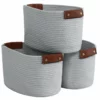 Ornavo Home 3 Pack Woven Cotton Rope Shelf Storage Basket with Leather Handles -Premium Sales 46daa6688101470481161e81e67828e0 3838fa07 e7eb 4b04 92da 84d8d9e78c30 1080x
