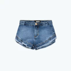 Molo Girls Agnetha Denim Shorts in Retro Blue Denim - kids