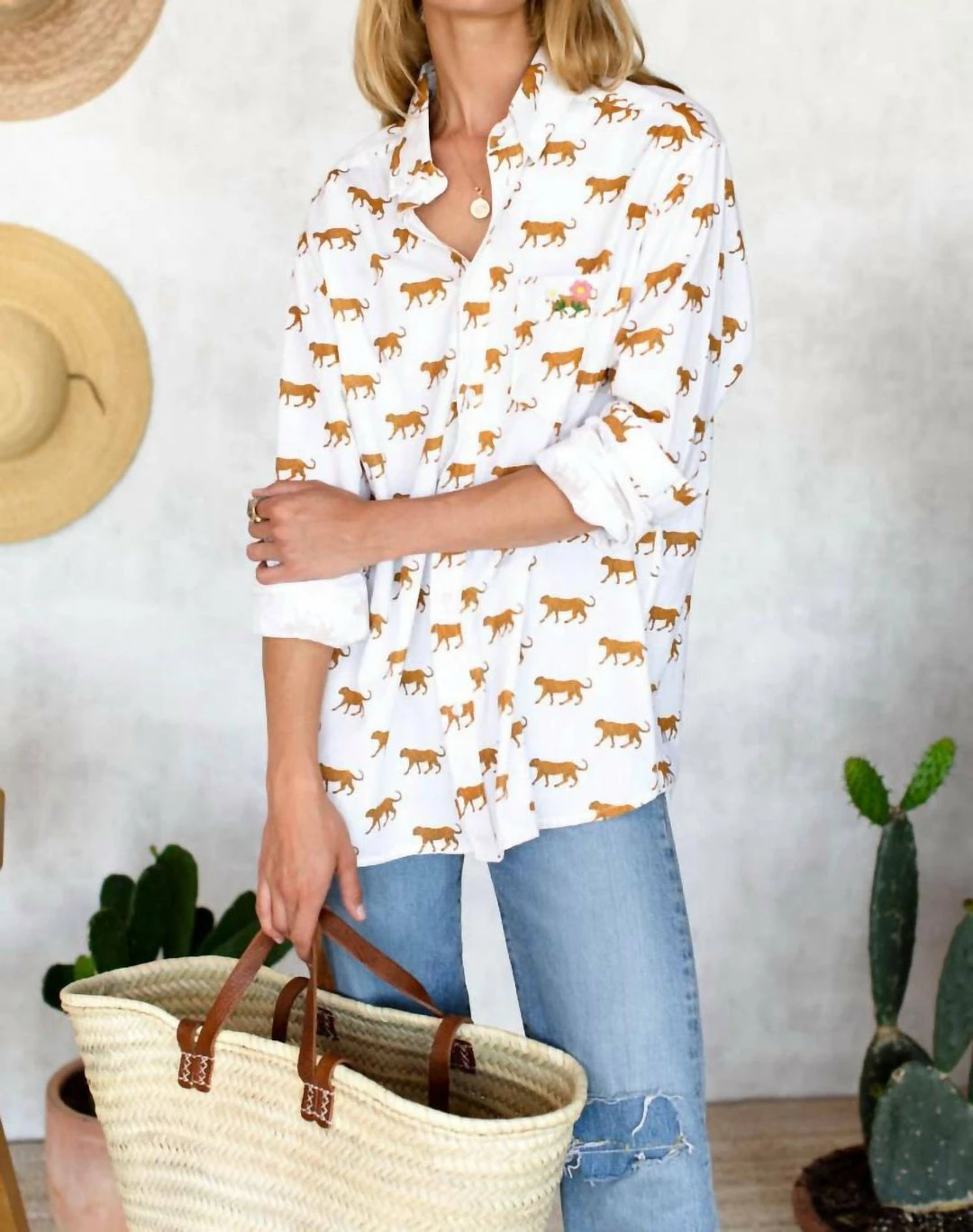Emerson Fry Ryan Shirt in Ivory Cheetah Organic - women 3 Emerson Fry Ryan Shirt in Ivory Cheetah Organic - women