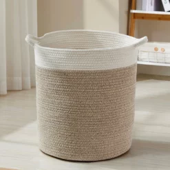 Ornavo Home Large Cotton Rope Laundry Hamper Woven Basket with Handles