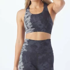 Glyder Full Force Bra in Black/Oatmilk Tie Dye - women