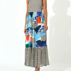 Oliphant High Neck Maxi in Pacifica White - women