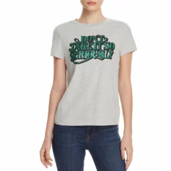 Pam & Gela Petites Don't Take It So Seriously Womens Heathered Slogan T-Shirt