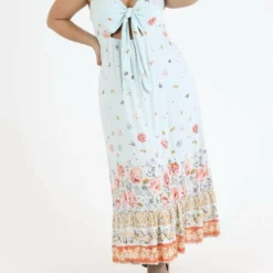 Angie Spaghetti Strap Maxi Dress in Glacier - women