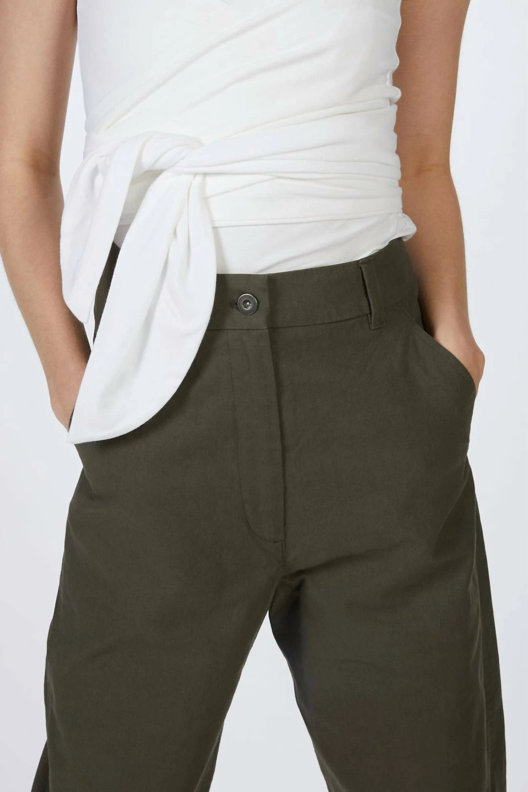 Humanoid Peggy High Waist Pants in Military - women 6 Humanoid Peggy High Waist Pants in Military - women - Image 4