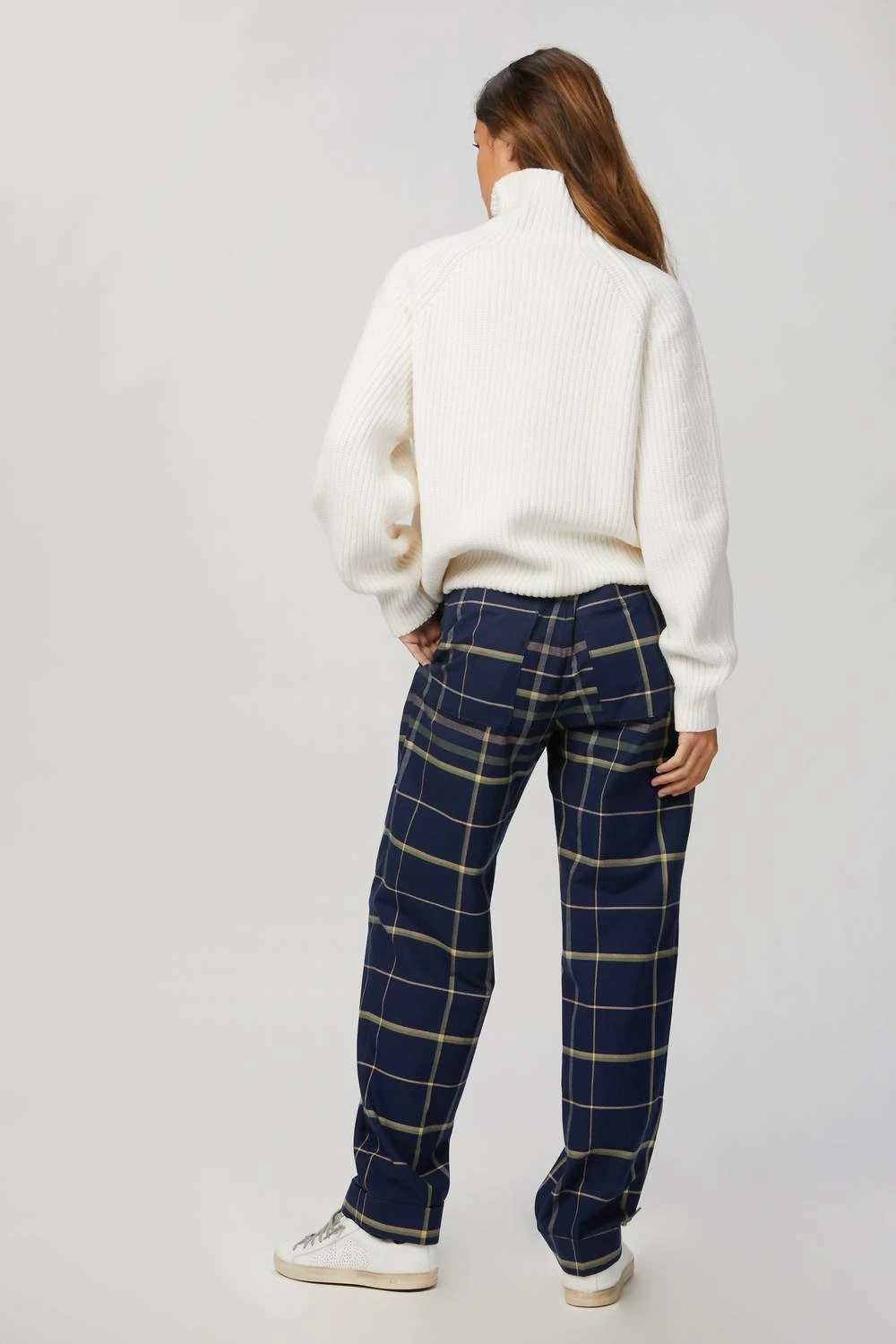 Stine Goya Laia Pants in Tartan Navy - women 5 Stine Goya Laia Pants in Tartan Navy - women - Image 3