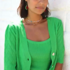 Greylin Florence Knit Cardigan in Green - women