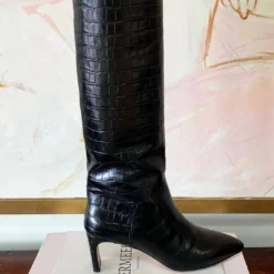 Emerson Fry Lou Walking Boot in Black Croc - women