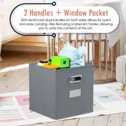 Ornavo Home Foldable Storage Cube Bin with Dual Handles & Window Pockets 16 Ornavo Home Foldable Storage Cube Bin with Dual Handles & Window Pockets -Premium Sales 780551dc583b4562a614e3e349b7c4f8 1080x