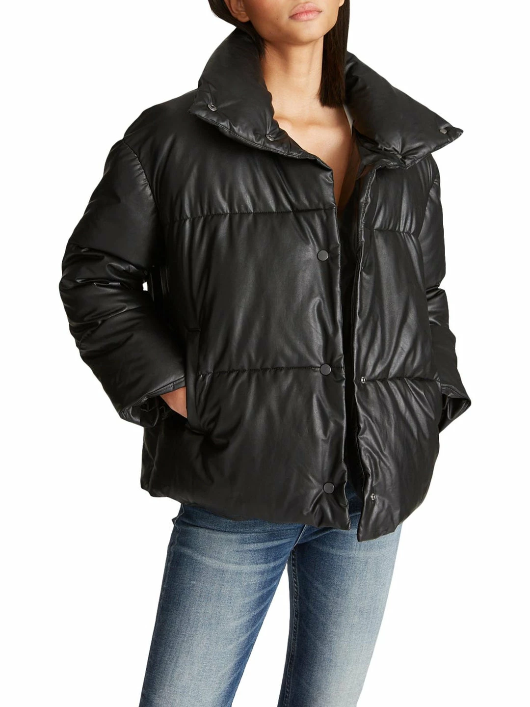 Vigoss Womens Faux Leather Winter Puffer Coat 3 Vigoss Womens Faux Leather Winter Puffer Coat