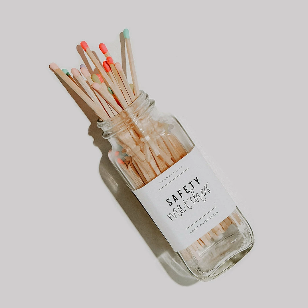 Sweet Water Decor Multicolor Rainbow Matches - Glass Jar 4 Sweet Water Decor Multicolor Rainbow Matches - Glass Jar - Image 2