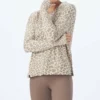 Glyder Lounge Long Sleeve in Oatmilk Leopard - women