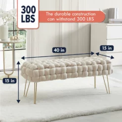 Ornavo Home Mirage Velvet Woven Bench Ottoman -Premium Sales 886d83aba78044fab77bfd582b1bf194 1080x