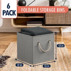 Ornavo Home Foldable Linen Storage Cube Bin with Rope Handles - Set of 6 -Premium Sales 8902ae8f07ff43f9a467bc7edf7a25ef adf9cddf 0bca 412c 9620 12cc58b92400 1080x
