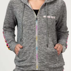 Le Superbe No Bad Days Hoodie in Heather Grey - women