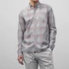Billy Reid Tuscumbia Shirt in Grey/Tan - men