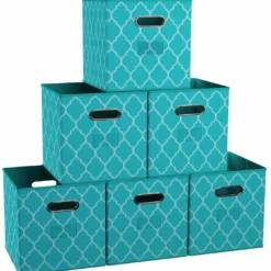 Ornavo Home Lattice Foldable Storage Cube Bin with Dual Handles