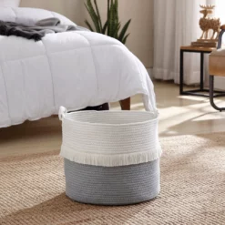 Ornavo Home Medium Round Woven Cotton Rope Boho Tassels Storage Basket -Premium Sales a02626680db04dd58c791eb9f7035eaa 28e38be3 5d0b 4a1b 8c5e 88c7e2ff1c86 1080x