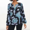 Oliphant V-Neck Blouse in Black Lamu - women