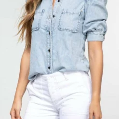 Le Superbe Beach Crawler Cut Off Short in Optic White - women