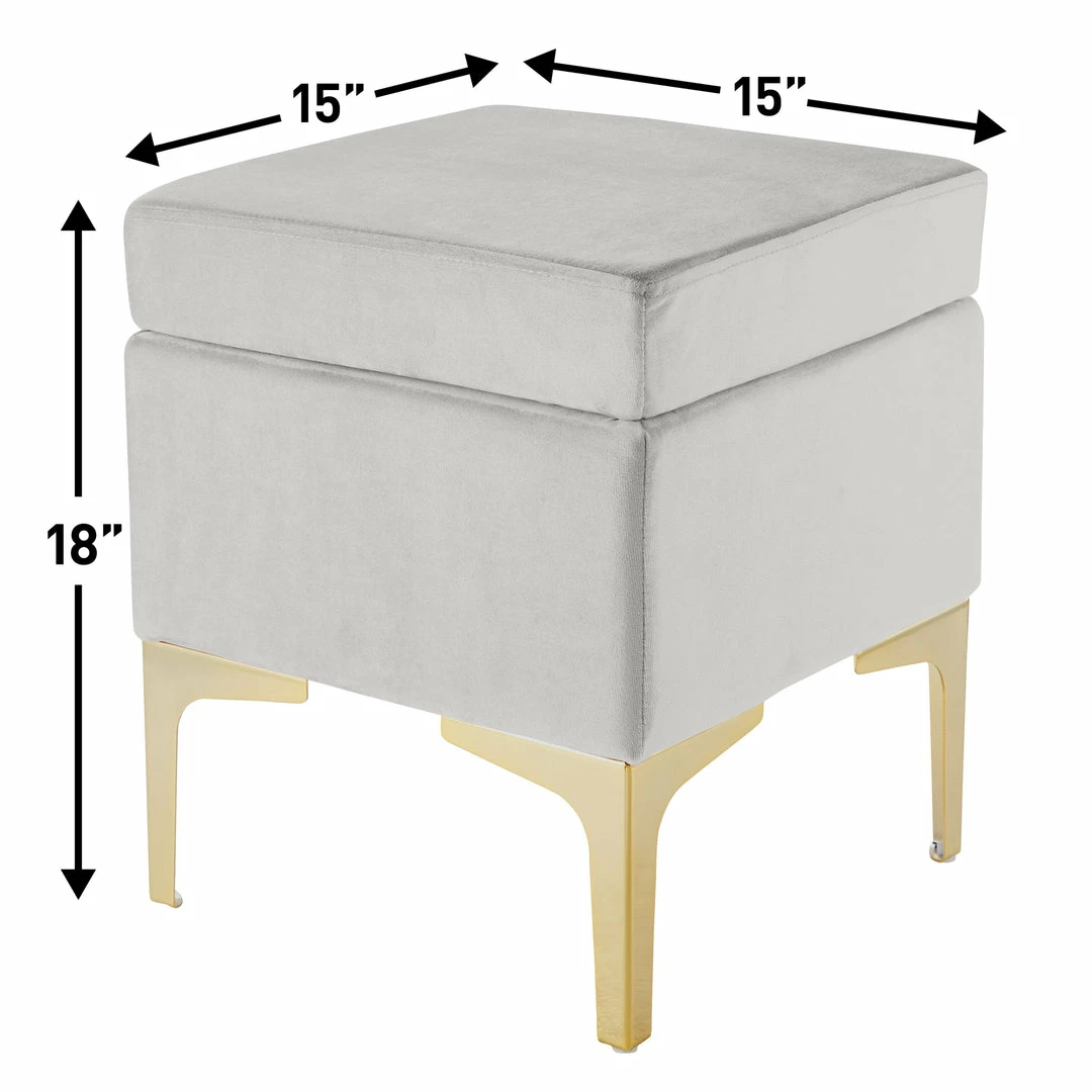 Ornavo Home Madison Square Velvet Ottoman 7 Ornavo Home Madison Square Velvet Ottoman - Image 5