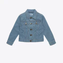 Molo Girls - Heidi Denim Jacket in Fine Milkboy Stripe - kids