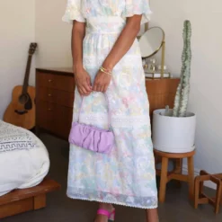 Greylin Lucia Midi Dress In Sky Ivory Blue - women