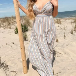 Angie Zia Surplice Maxi Dress in Multi - women