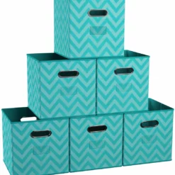 Ornavo Home Chevron Foldable Storage Cube Bin with Dual Handles